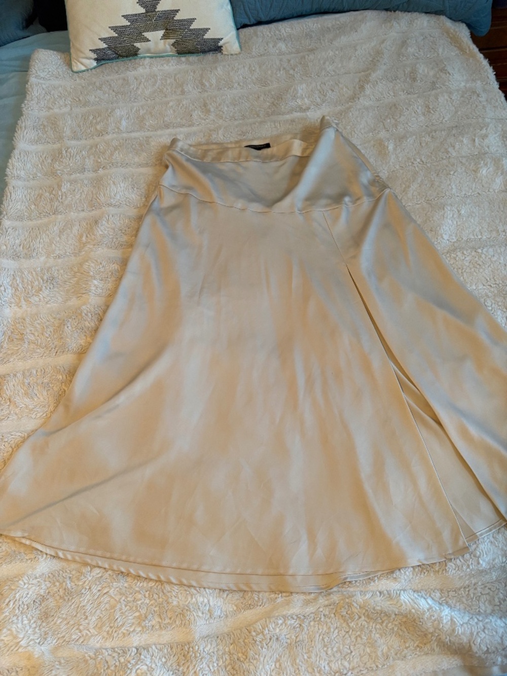 Crème Satin Maxi Skirt